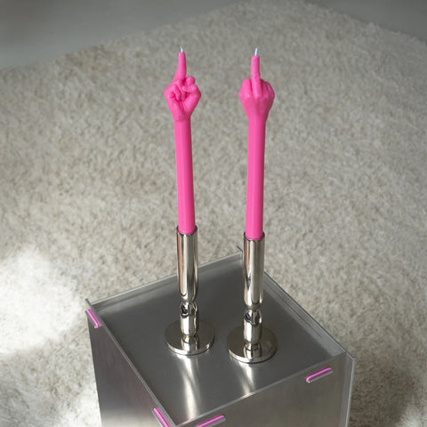 CandleHand - F*ck You - Pink - Skulptur Stabkerze - 90g