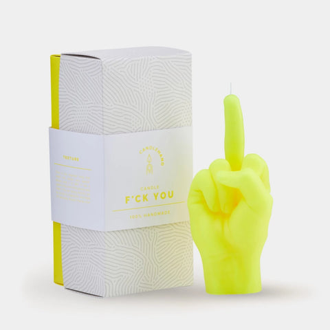 CandleHand - F*ck You - Neon Yellow - Skulpturkerze - 380g