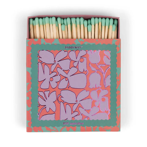 Paddywax - Jumbo Boxed Matches "Abstract Floral" - Dekorative Zündhölzer - 100 Stück
