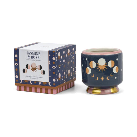 Paddywax - Adopo - Moon Phases - Jasmine & Rose - Keramik Duftkerze - 226g – Teil des Adopo Ritual-Trio Moon Phases (3-teilig)