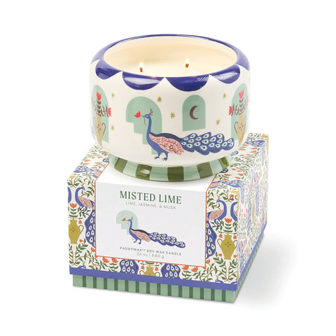 Paddywax Adopo - Peacock - Misted Lime - Keramik Duftkerze - 680g
