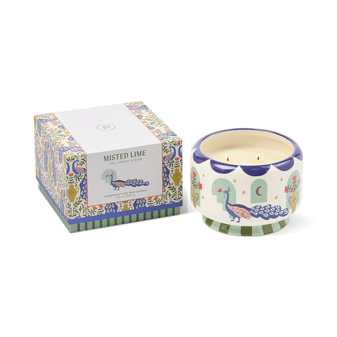 Paddywax Adopo - Peacock - Misted Lime - Keramik Duftkerze - 680g