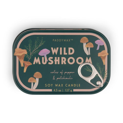 Paddywax Bistro Wild Mushroom Tin Duftkerze 127g – Sardinendose mit Pilz-Motiv