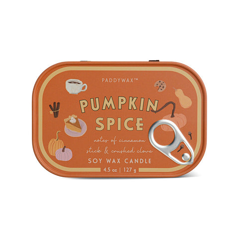 Paddywax Bistro Pumpkin Spice Tin Duftkerze 127g – Sardinendose mit Kürbis-Motiv