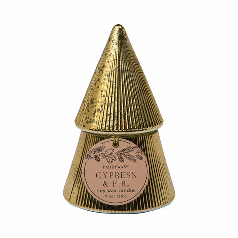 Paddywax - Cypress & Fir - Gold Stacked Tree - Duftkerze - 198g