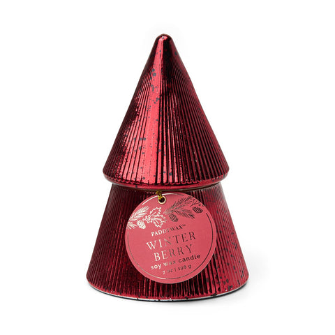 Paddywax Christmas Stacked Tree Red – Tannenbaum-Kerze Winter Berry 198g