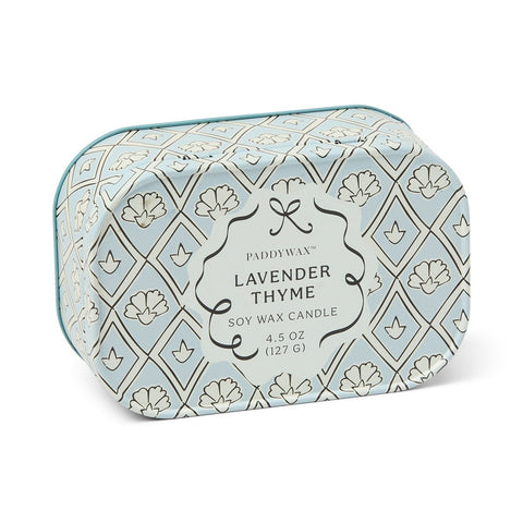 Paddywax Chérie Lavender & Thyme Tin Duftkerze 127g – Dose Blue & White