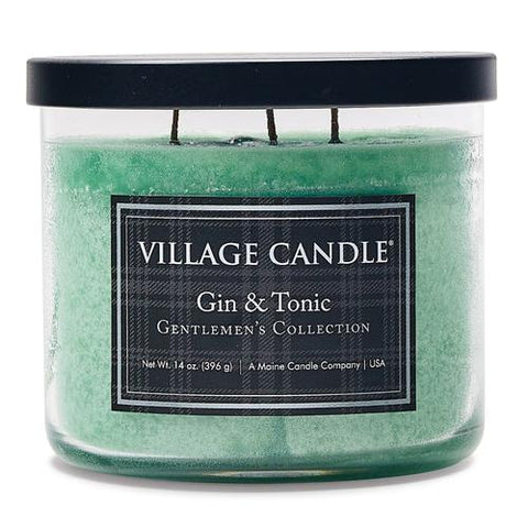 Village Candle - Gin & Tonic - Gentlemen`s Collection - 3 Docht Tumbler - 396g