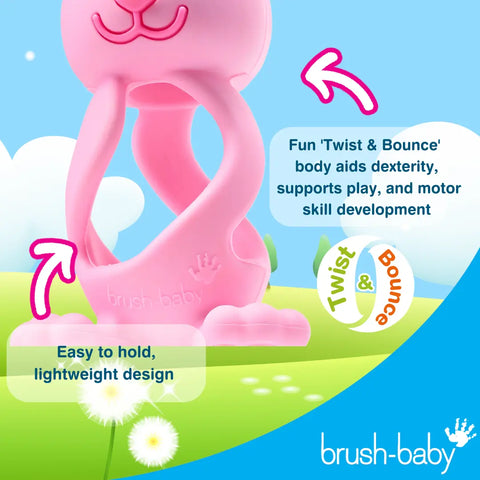 Brush-Baby – Bobbie Bunny Beißring – Cappuccino Grau – Bild 5