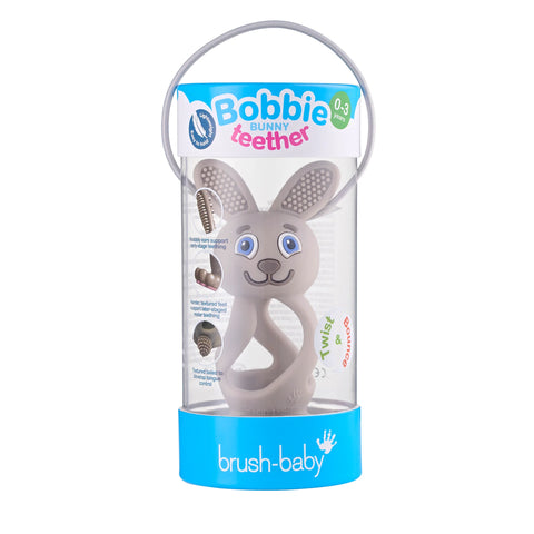 Brush-Baby – Bobbie Bunny Beißring – Cappuccino Grau – Bild 8