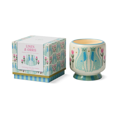 Paddywax - Adopo - Blue Cheetahs - Linen & Orris - Keramik Duftkerze - 226g