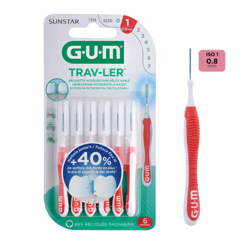GUM - TRAV-LER Interdentalbürste 0,8mm – 6 Stück