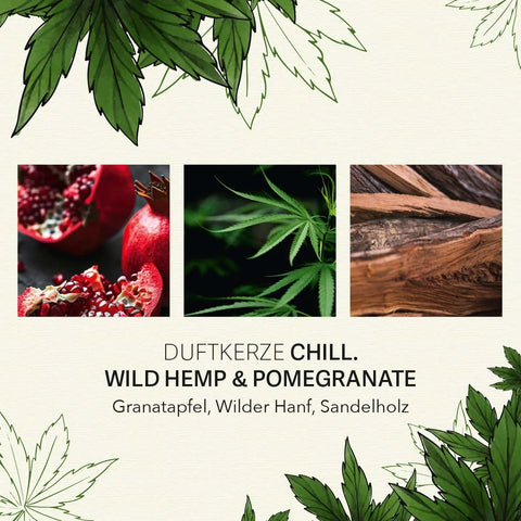 Candle Brothers - CHILL - Wild Hemp & Pomegranate - C.B.D. - Duftkerze - 350g