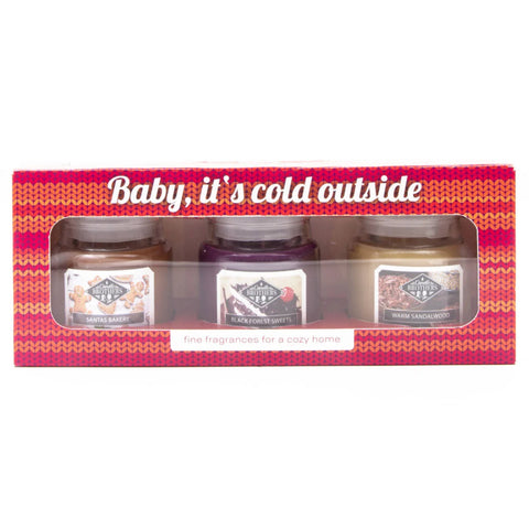 Candle Brothers - Baby it´s cold Outsside - Geschenkset Duftkerze - 3x85g