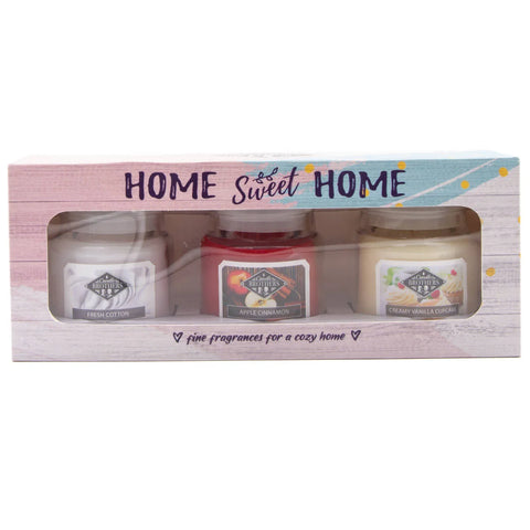 Candle Brothers - Home sweet Home - Geschenkset Duftkerze - 3x85g