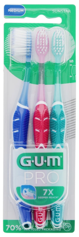 GUM - PRO Handzahnbürsten 3er SET – Soft