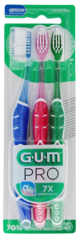 GUM - PRO Handzahnbürsten 3er SET – Soft