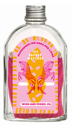 Wick & Vessel - Pink Zebras - Dekorative Zündhölzer - 100 Stück
