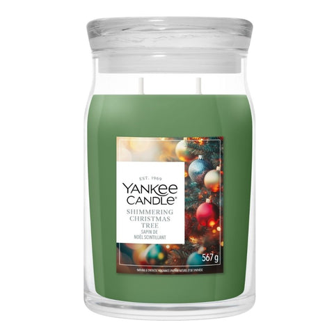 Yankee Candle – Shimmering Christmas Tree – Signature 2 Docht Duftkerze – 567g – Neues Design